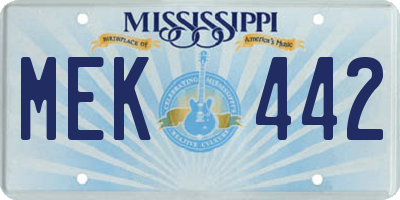 MS license plate MEK442