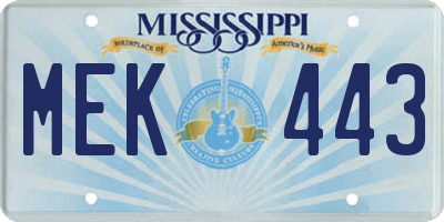 MS license plate MEK443