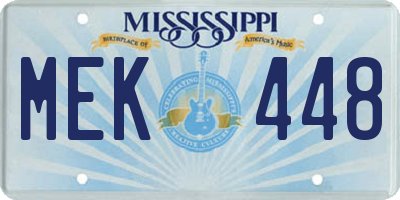 MS license plate MEK448
