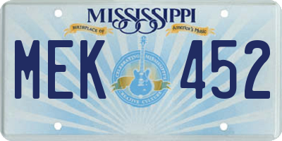 MS license plate MEK452