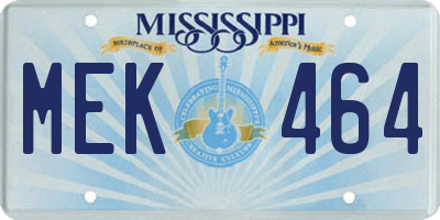 MS license plate MEK464