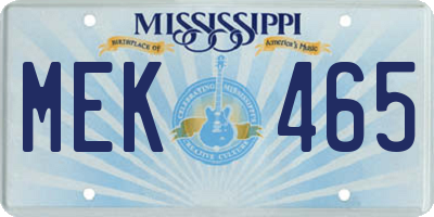 MS license plate MEK465