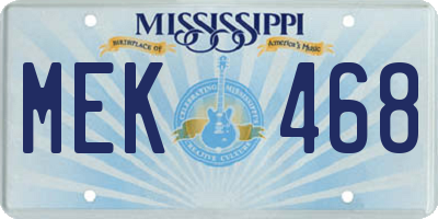 MS license plate MEK468