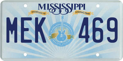 MS license plate MEK469