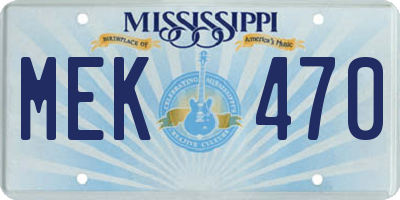 MS license plate MEK470