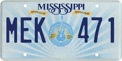 MS license plate MEK471