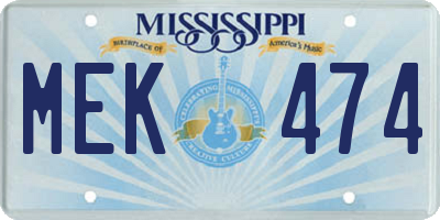MS license plate MEK474