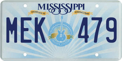 MS license plate MEK479