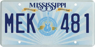 MS license plate MEK481