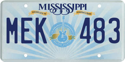 MS license plate MEK483