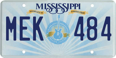 MS license plate MEK484