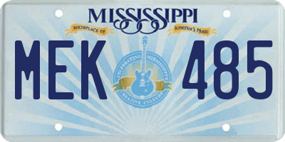 MS license plate MEK485