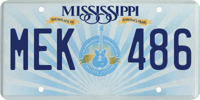 MS license plate MEK486