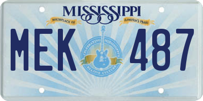 MS license plate MEK487
