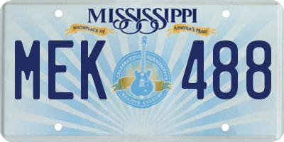 MS license plate MEK488