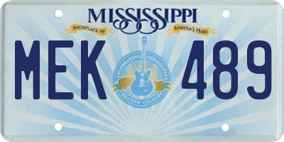 MS license plate MEK489