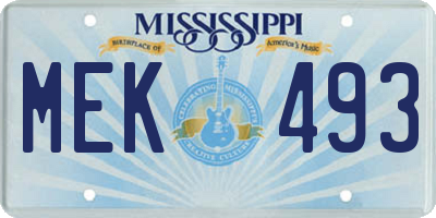 MS license plate MEK493