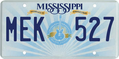 MS license plate MEK527