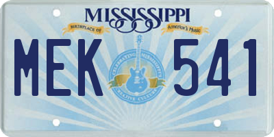 MS license plate MEK541