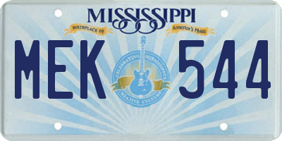 MS license plate MEK544