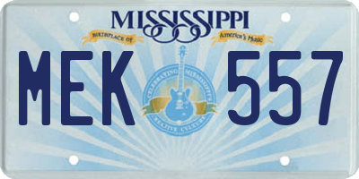 MS license plate MEK557