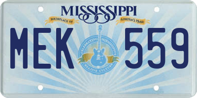 MS license plate MEK559