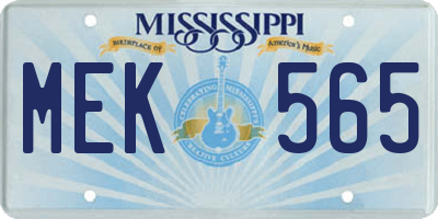 MS license plate MEK565