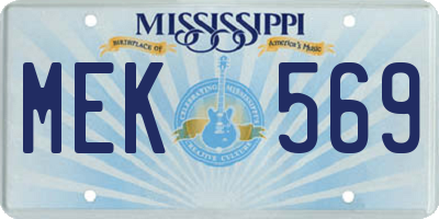 MS license plate MEK569