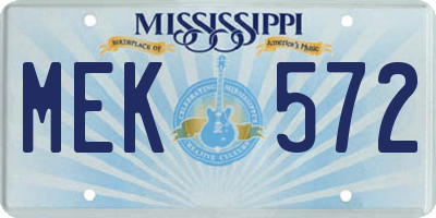 MS license plate MEK572