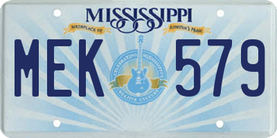 MS license plate MEK579