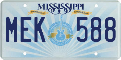 MS license plate MEK588