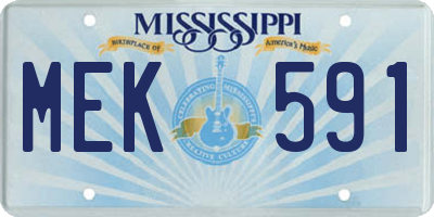 MS license plate MEK591