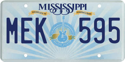 MS license plate MEK595