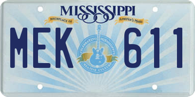 MS license plate MEK611