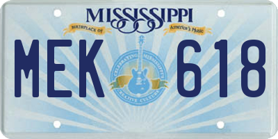 MS license plate MEK618