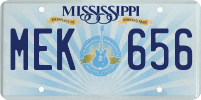 MS license plate MEK656