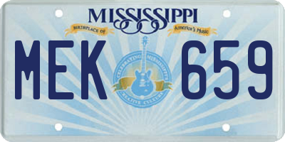 MS license plate MEK659