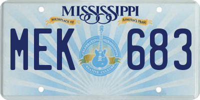 MS license plate MEK683