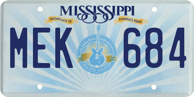 MS license plate MEK684