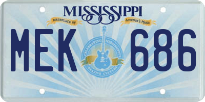 MS license plate MEK686