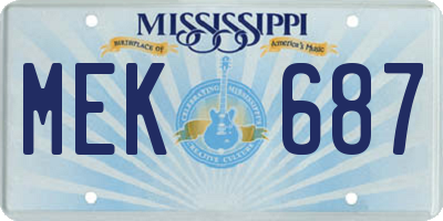 MS license plate MEK687