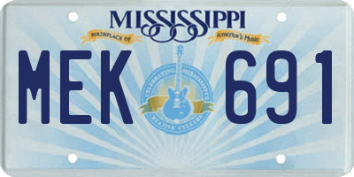 MS license plate MEK691
