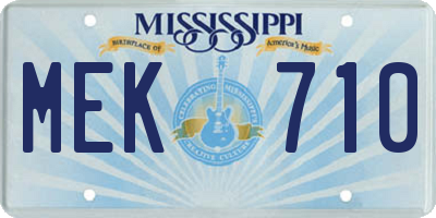 MS license plate MEK710