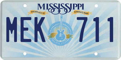 MS license plate MEK711