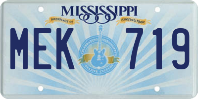 MS license plate MEK719