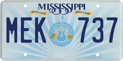 MS license plate MEK737