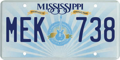 MS license plate MEK738
