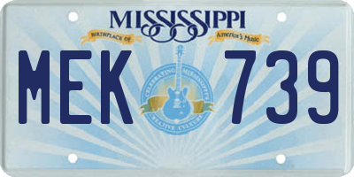 MS license plate MEK739