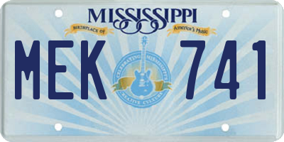 MS license plate MEK741