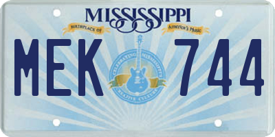 MS license plate MEK744